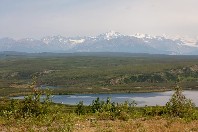 Views of Alaska Range and Sevenmile Lake on the Denali Highway