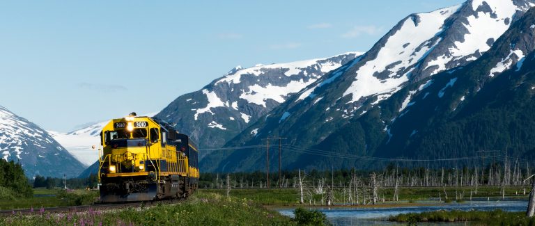 Alaska Railroad engine mountains