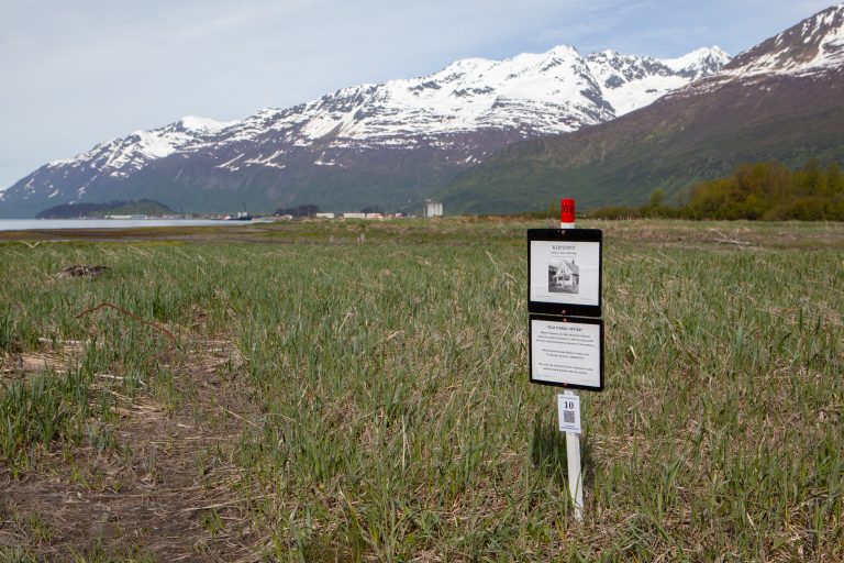 Informational sign about old Valdez