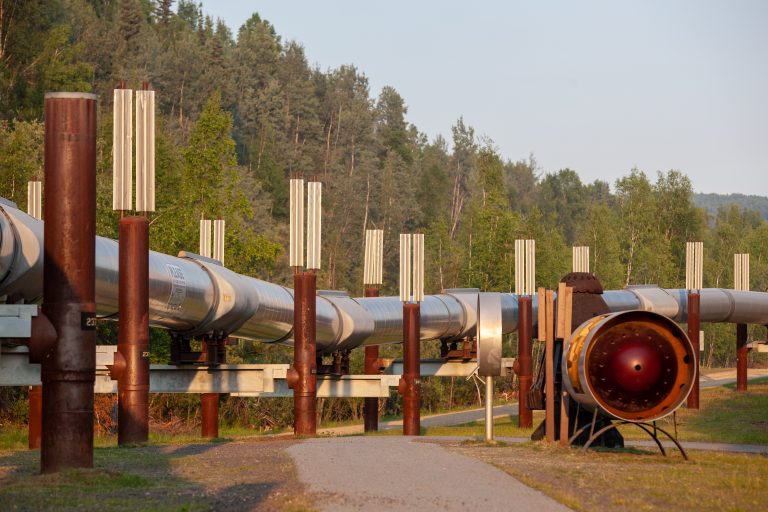 Photo of the Day: Pipeline viewpoint Trans-Alaska pipeline with cutout section and cleaning pig on Steese Highway