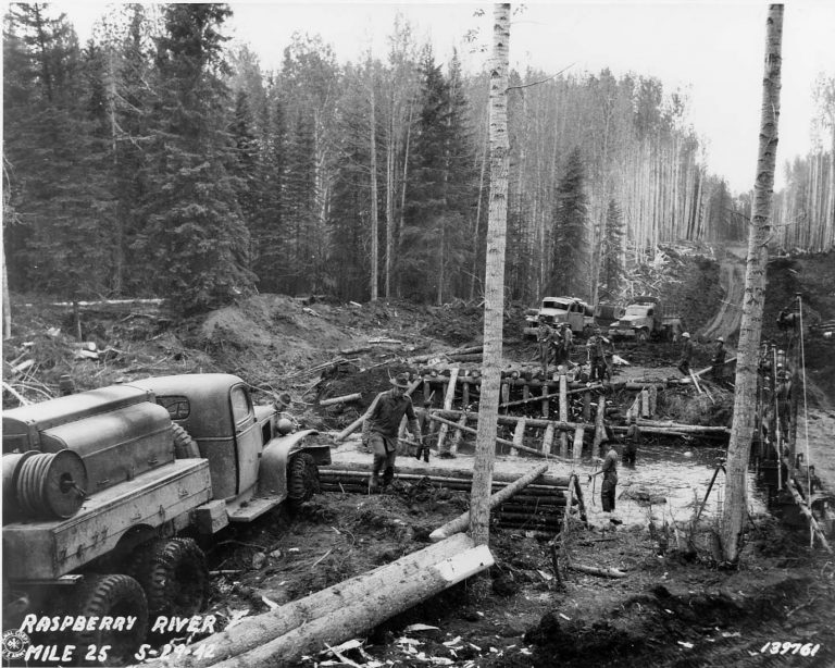 Historic photo of Raspberry River Bridge Alaska Highway