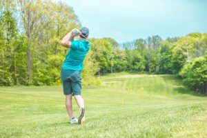 A golfer after his swing